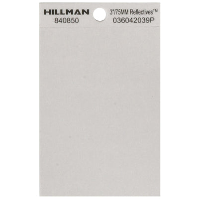 HILLMAN 3 in. Reflective Black/Silver Vinyl Self-Adhesive Special Character Blank