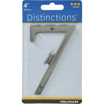 HILLMAN Distinctions 4 in. Silver Zinc Die-Cast Screw-On Number 7