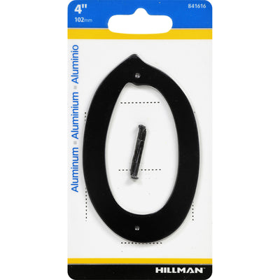 HILLMAN 4 in. Black Aluminum Nail-On Number 0