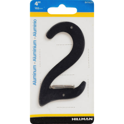 HILLMAN 4 in. Black Aluminum Nail-On Number 2