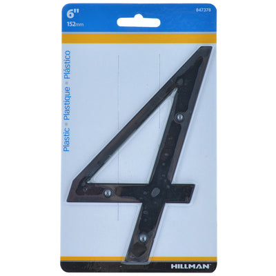 HILLMAN 6 in. Black Plastic Nail-On Number 4