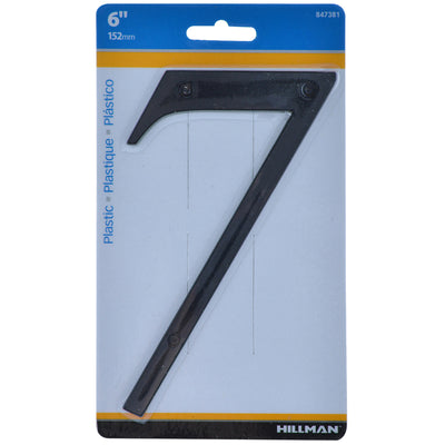 HILLMAN 6 in. Black Plastic Nail-On Number 7