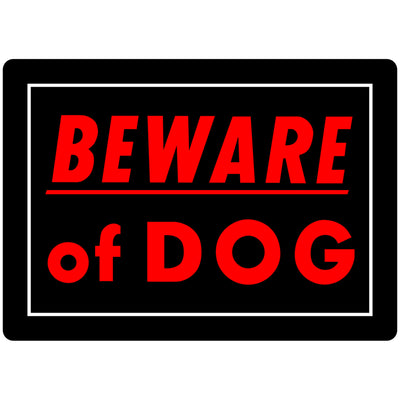 HILLMAN English Black Beware of Dog Sign 10 in. H X 14 in. W