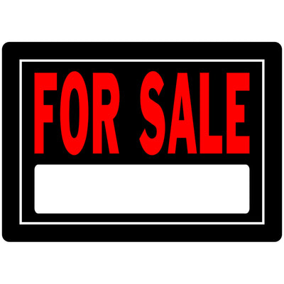 HILLMAN English Black For Sale Sign 10 in. H X 14 in. W