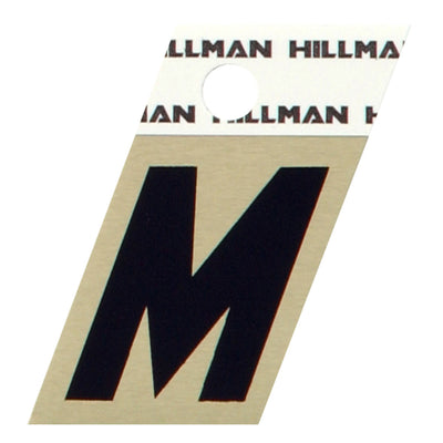 HILLMAN 1.5 in. Black Aluminum Self-Adhesive Letter M
