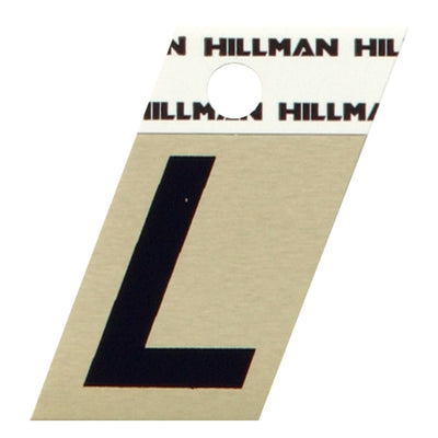 HILLMAN 1.5 in. Black Aluminum Self-Adhesive Letter L
