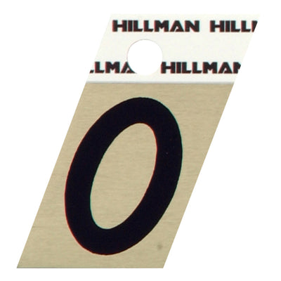 HILLMAN 1.5 in. Reflective Black Vinyl Self-Adhesive Letter O