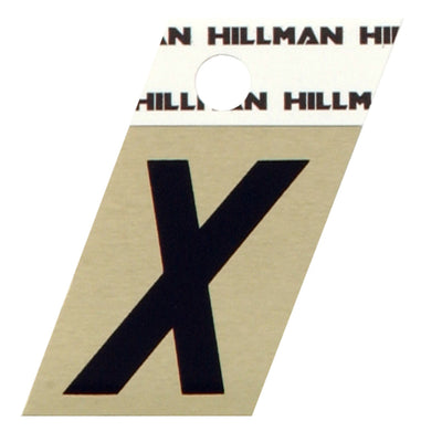 HILLMAN 1.5 in. Black Aluminum Self-Adhesive Letter X