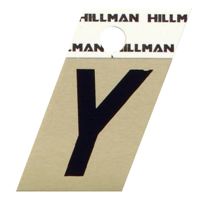 HILLMAN 1.5 in. Black Aluminum Self-Adhesive Letter Y