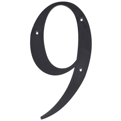 HILLMAN 6 in. Reflective Black Plastic Nail-On Number 9