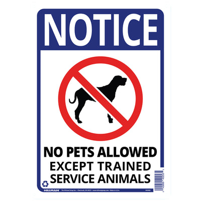 HILLMAN English White Notice Sign 14 in. H X 10 in. W
