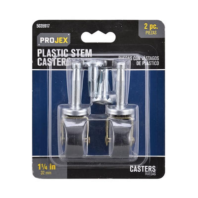 Projex 1-1/4 in. D Swivel Plastic Caster 40 lb 2 pk