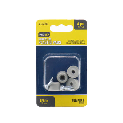 Projex Plastic Bumper Pad Gray Round 5/8 in. W 4 pk
