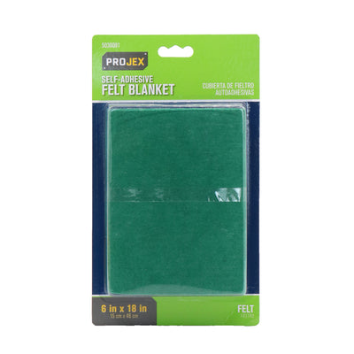 Projex Felt Self Adhesive Blanket Green Square 6 in. W X 18 in. L