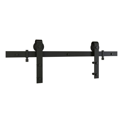 National Hardware Classic 72 in. L Matte Black Steel Barn Door Hanger Kit