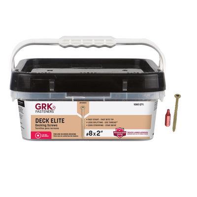 GRK Fasteners Deck Elite No. 8 in. X 2 in. L Tan Star Star Head Deck Screws 1080 pk