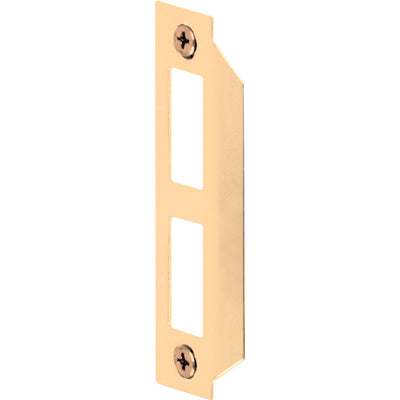 Prime-Line 3-21/32 in. L Brass-Plated Gold Steel Door Strike