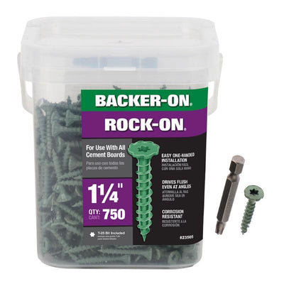 Backer-On Rock-On No. 9 X 1-1/4 in. L Star Patented Serrated Head Serrated Cement Board Screws