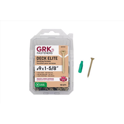 GRK Fasteners Deck Elite No. 9 in. X 1-5/8 in. L Gold Star Bugle Head Deck Screws