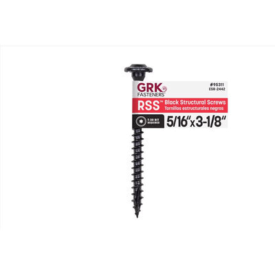 GRK Fasteners RSS 5/16 or No. 15 in. X 3-1/8 in. L Star Black W-Cut Structural Wood Screws