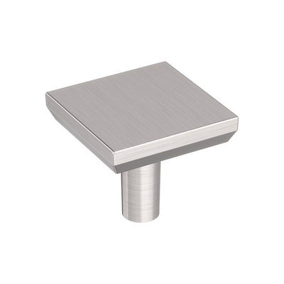 Amerock Chamfered Edge Contemporary Square Cabinet Knob 1 in. Satin Nickel