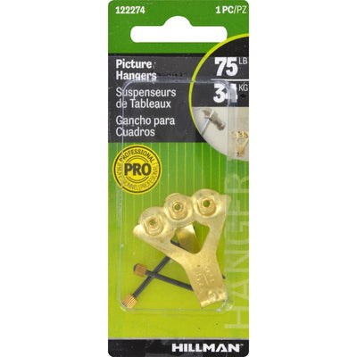 HILLMAN Brass-Plated Gold Classic Picture Hanger 75 lb