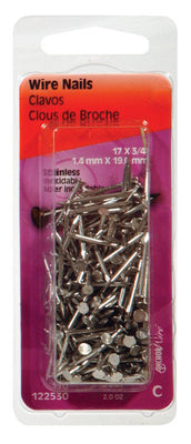HILLMAN 17 Ga. X 3/4 in. L Stainless Steel Wire Nails 2 oz