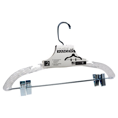 ClosetSelect Plastic Clear Suit Hanger with Clips