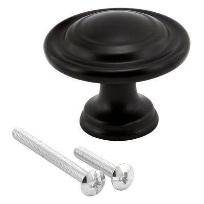 Prime-Line 1-11/16 in. D X 1-3/8 in. L Black Metal Bi-Fold Door Knob