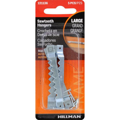 HILLMAN Zinc Silver Large Sawtooth Hanger