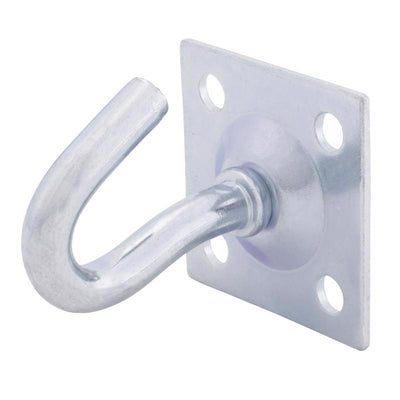 Hampton Small Zinc-Plated Silver Steel 1.75 in. L Clothesline Hook Plate Type 200 lb