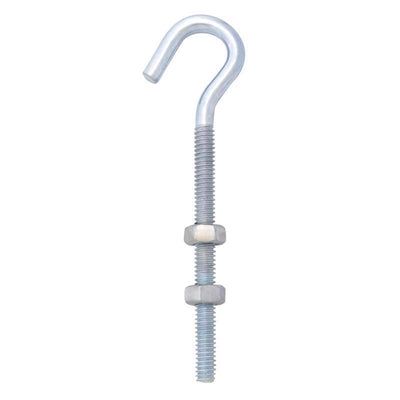 Hampton Small Zinc-Plated Silver Steel 4 in. L Clothesline Bolt Hook 80 lb