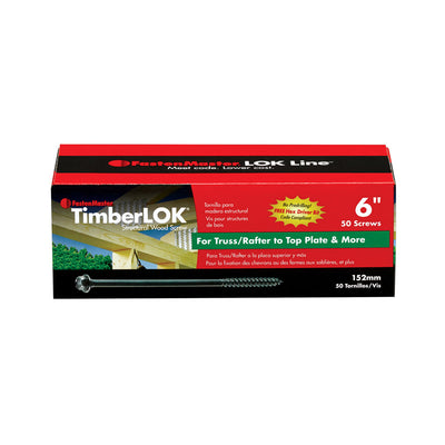 FastenMaster TimberLOK No. 10 X 6 in. L Hex Epoxy Coarse Wood Screws 50 pk
