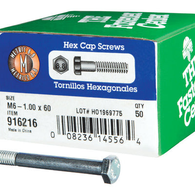 HILLMAN M6-1.00 mm D X 60 mm L Heat Treated Steel Hex Head Cap Screw