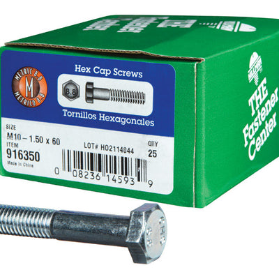 HILLMAN M10-1.50 mm D X 60 mm L Heat Treated Zinc Steel Hex Head Cap Screw