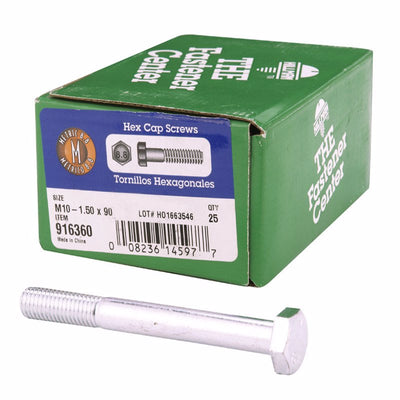 HILLMAN M10-1.50 mm D X 90 mm L Heat Treated Zinc Steel Hex Head Cap Screw