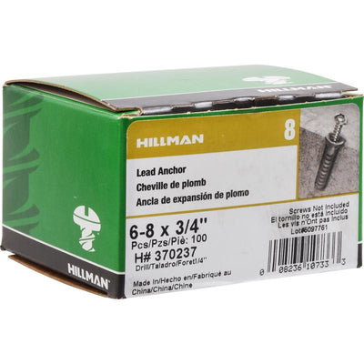 HILLMAN .138 in. D X 3/4 in. L Lead Round Head Lead Wood Screw Anchor