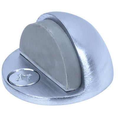 Tell 2 in. W Aluminum Satin Chrome Silver Door Stop Mounts to floor