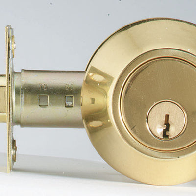 Home Plus Polished Brass Brass Single Cylinder Deadbolt