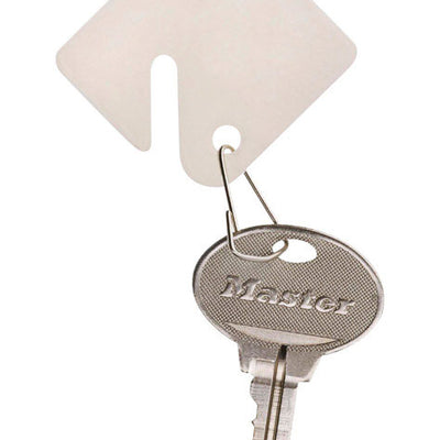 Master Lock Plastic White Rectangle Key Tag