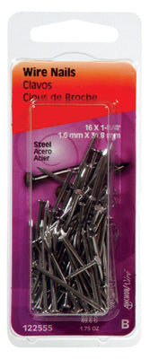 HILLMAN Anchor Wire 16 Ga. X 1-1/4 in. L Bright Steel Wire Nails 1.75 oz