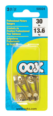 OOK Brass-Plated Gold Professional Picture Hanger 30 lb 3 pc