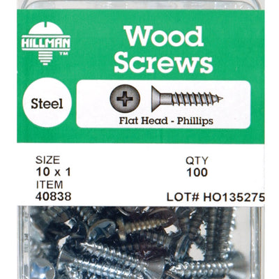 HILLMAN No. 10 X 3 in. L Phillips Zinc-Plated Coarse Wood Screws