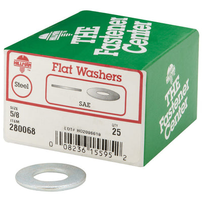 HILLMAN Zinc-Plated Steel 5/8 in. SAE Flat Washer 25 pk