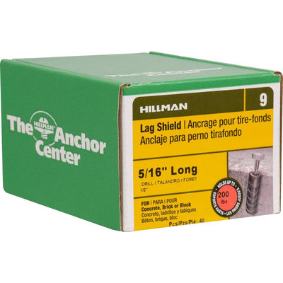 HILLMAN 5/16 in. D X 5/16 in. L Zinc Round Head Lag Shield Anchors 40 pk