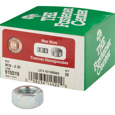HILLMAN M16-2.00 mm Zinc-Plated Steel Metric Hex Nut