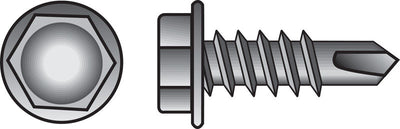 HILLMAN No. 8 Ga. X 1-1/2 in. L Phillips Hex Washer Head Sheet Metal Screws 100 pk