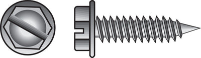 HILLMAN No. 6 Ga. X 3/8 in. L Slotted Hex Washer Head Self-Piercing Screws