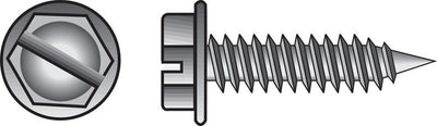 HILLMAN No. 8 Ga. X 1/2 in. L Slotted Hex Washer Head Sheet Metal Screws