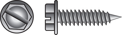 HILLMAN No. 10 Ga. X 3/4 in. L Slotted Hex Washer Head Sheet Metal Screws